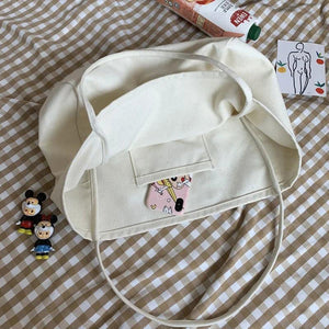 Canvas Shoulder Bags Large Capacity Portable Shopping Handbags