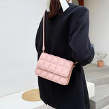 Grid Red Envelope Bag Female Tidal Shoulder Plaid Sling Mini Flap Bag
