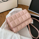 Grid Red Envelope Bag Female Tidal Shoulder Plaid Sling Mini Flap Bag