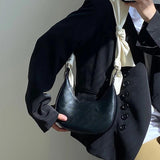 Panelled Half Moon Shoulder Bag with Knot Strap