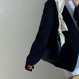 Panelled Half Moon Shoulder Bag with Knot Strap