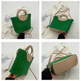 Patchwork Pu Leather Ladies Shoulder Bag Chain Strap Crossbody Bag