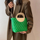 Patchwork Pu Leather Ladies Shoulder Bag Chain Strap Crossbody Bag