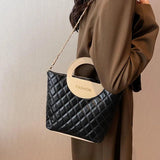 Patchwork Pu Leather Ladies Shoulder Bag Chain Strap Crossbody Bag