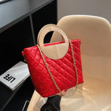 Patchwork Pu Leather Ladies Shoulder Bag Chain Strap Crossbody Bag