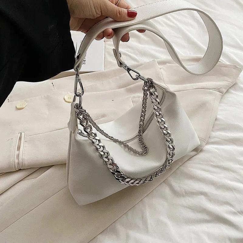 Chain Shoulder Bag Women Large Soft Pu Underarm Bag