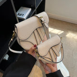 Women's Solid Flap Shoulder Bag Classic Lady's Saddle Bag