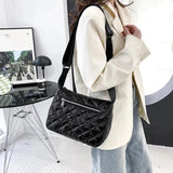 Winter Shoulder Bags for Women Space Pad Cotton Nylon Crossbody Bag