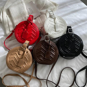 PU Leather Small Handbag Texture Messenger Bag Solid Single Shoulder Bag Female