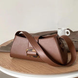 Vintage PU Leather Shoulder Bag for Women Underarm Handbag