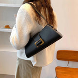 Vintage PU Leather Shoulder Bag for Women Underarm Handbag