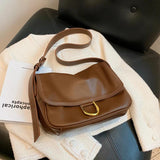 Women's Retro Casual Shoulder Bag Soft PU Flap
