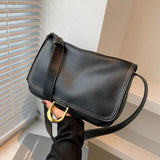 Women's Retro Casual Shoulder Bag Soft PU Flap