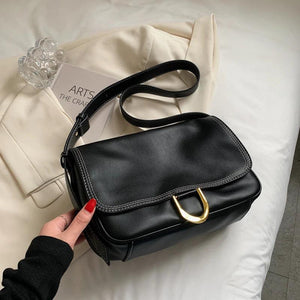 Women's Retro Casual Shoulder Bag Soft PU Flap