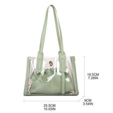 Transparent Women Handbag 2Pcs/Set PVC Waterproof Beach Tote