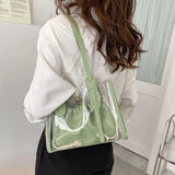 Transparent Women Handbag 2Pcs/Set PVC Waterproof Beach Tote