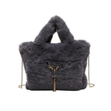 Winter Plush Shoulder Bags for Women Tote Bags Faux Fur Ladies Purses