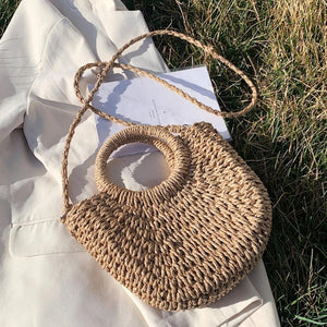 Straw Handbags Totes Large Capacity Satchel Bags for Vacation Travel