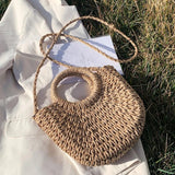 Straw Handbags Totes Large Capacity Satchel Bags for Vacation Travel