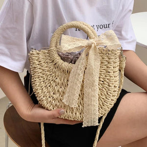 Straw Handbags Totes Large Capacity Satchel Bags for Vacation Travel