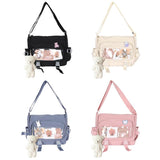 Vintage Large Capacity Shoulder Bag for College Women