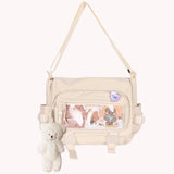 Vintage Large Capacity Shoulder Bag for College Women
