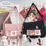 Vintage Large Capacity Shoulder Bag for College Women