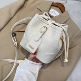Bucket Bag Women's Drawstring PU Leather Shoulder Bag