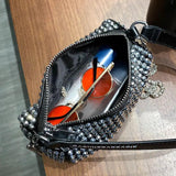 Rhinestones Women's Shoulder Bags PU Leather Ladies Handbags Clutch Purses