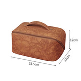 PU Retro Makeup Bag Large Capacity Waterproof for Ladies Girls