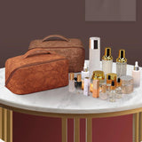 PU Retro Makeup Bag Large Capacity Waterproof for Ladies Girls