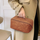 PU Retro Makeup Bag Large Capacity Waterproof for Ladies Girls