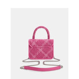 Rose Pink Lock Shoulder Bag Plaid Crossbody Bag Female Clutch Purse