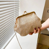 Boho Striped Hand Shell Bag Chain Women Shoulder Bag