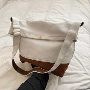 Large Canvas Crossbody Bag for Women Cotton Cloth Handbag
