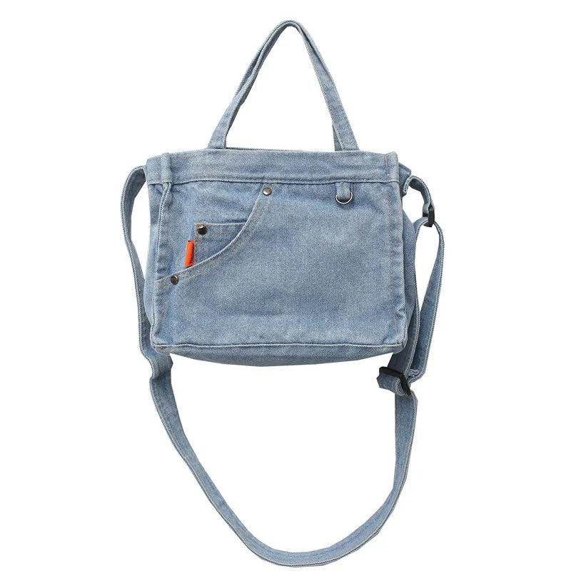 Denim Jeans Shoulder Crossbody Bag Totes for Women Large Capacity Handbag Purse