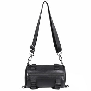 Unisex Cylinder Crossbody Bag PU Leather Shoulder Messenger Handbag