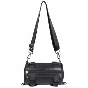 Unisex Cylinder Crossbody Bag PU Leather Shoulder Messenger Handbag