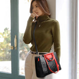 Women Leather Commute Handbag Large Capacity Travel Shoulder Bag Tote Bags