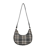 Wool Half Moon Crossbody Bag for Women