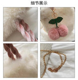 Cherry Girl Plush Hand Bag Winter Style Chain Bag