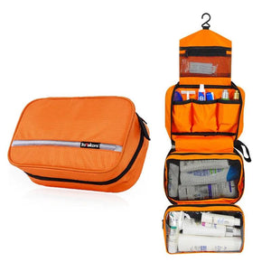 Waterproof Outdoor Toiletry Bag Orange Wash Pouch Travel Organizer
