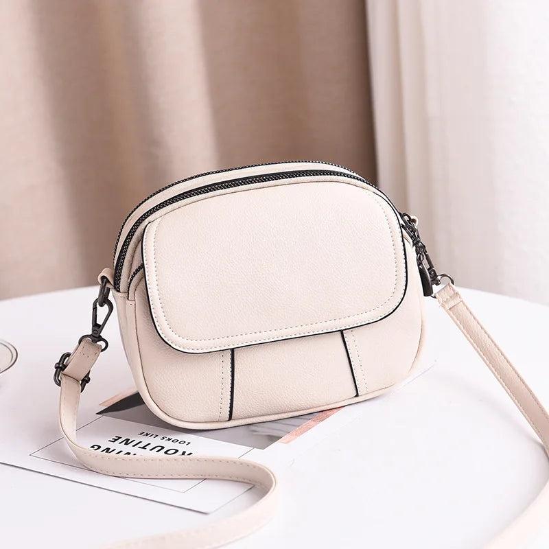 Vintage Flap Shoulder Bag PU Leather High Crossbody Messenger