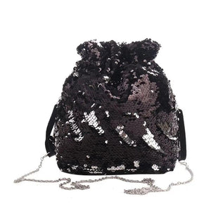 Sequin Mini Crossbody Bag Glitter Drawstring Evening Clutch Handbag