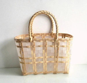 Transparent Women's Handbag Plastic Woven Beach Tote Bag