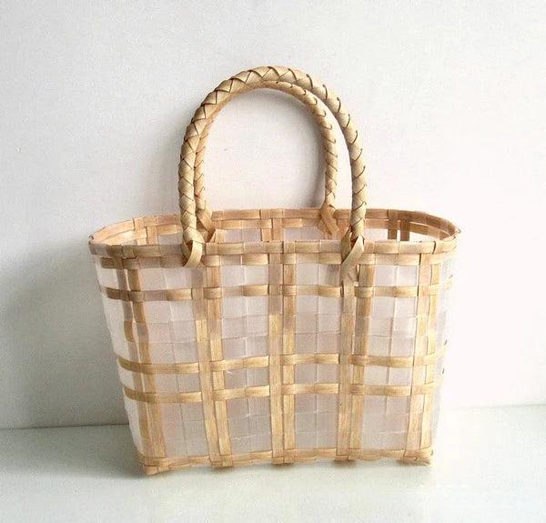 Transparent Women's Handbag Plastic Woven Beach Tote Bag