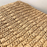 Large Capacity Straw Beach Bag Women Woven Shoulder Bag Square Tote