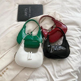 Half-Moon Leather Bag with Short Handle for Women