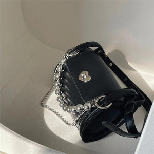 Love Lock Women's Bucket Shoulder Bag Chain Girls Underarm Bags