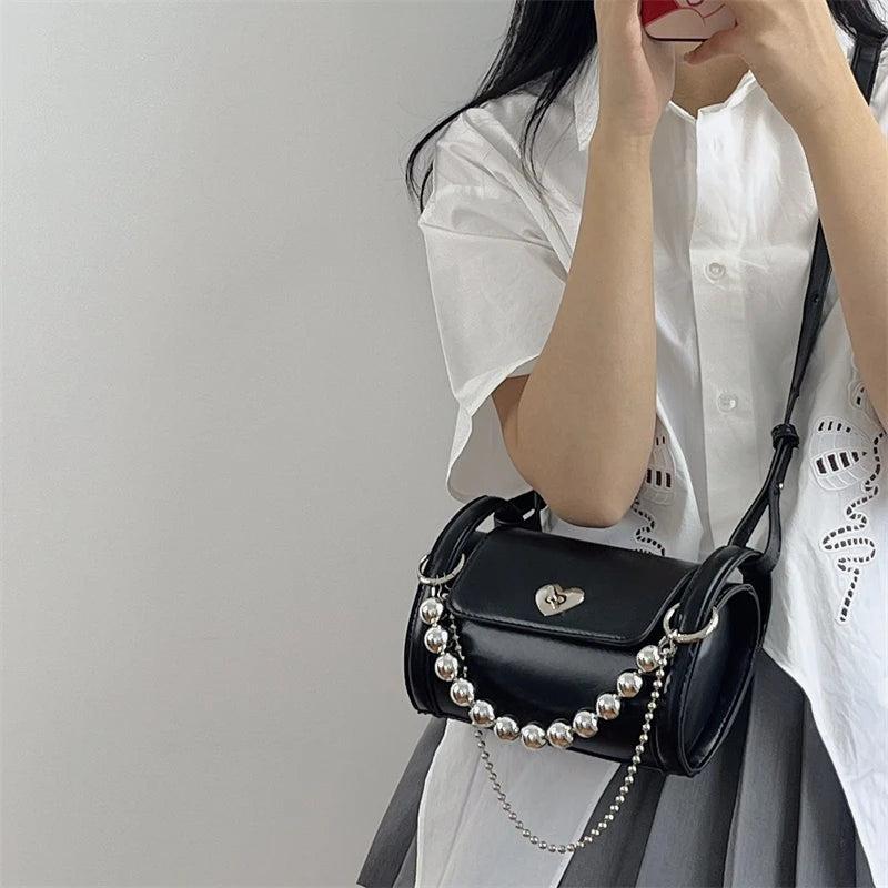 Love Lock Women's Bucket Shoulder Bag Chain Girls Underarm Bags